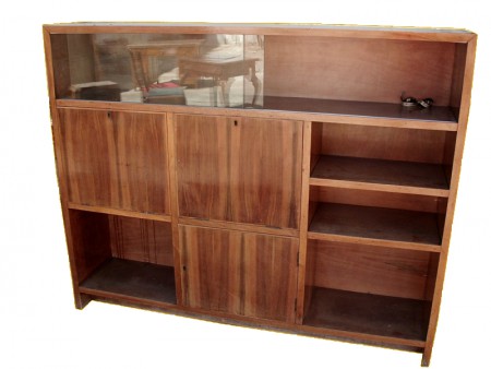 vetrina/libreria da studio, piuma di noce, italia,1960 circa, dimensioni ?