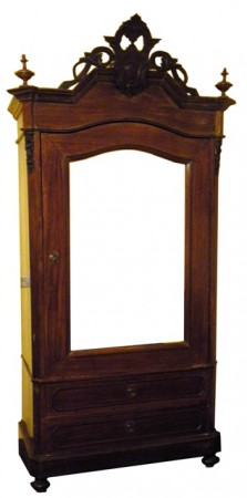 Armadio ad un'anta con specchio, noce, Italia, seconda metà del '800 