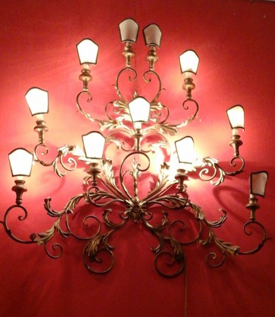 Applique, Ferro battuto dorato a foglia, Firenze, 1940/1950 ca 108 x 113 h cm 